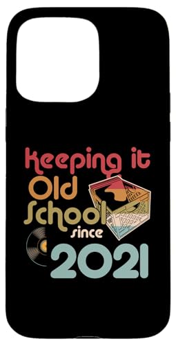 Keeping It Old School Since 2021 Year Box of Vinyl Records Hülle für iPhone 15 Pro Max von Retro Birthday Party For Vinyl Record Collectors