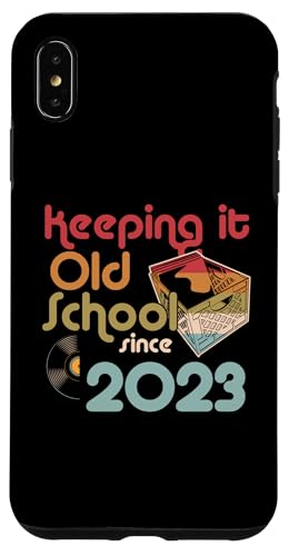 Keeping It Old School Since 2023 Year Box of Vinyl Records Hülle für iPhone XS Max von Retro Birthday Party For Vinyl Record Collectors