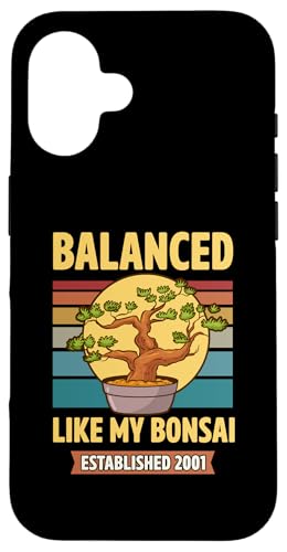 Balanced Like My Bonsai Gegründeter Bonsai im Geburtsjahr 2001 Hülle für iPhone 16 von Retro Birthday Party Supplies for Bonsai Gardeners