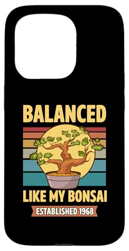 Balanced Like My Bonsai gegründet 1968 Geburtsjahr Bonsai Hülle für iPhone 15 Pro von Retro Birthday Party Supplies for Bonsai Gardeners