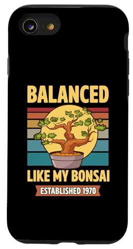 Balanced Like My Bonsai gegründet 1970 Geburtsjahr Bonsai Hülle für iPhone SE (2020) / 7 / 8 von Retro Birthday Party Supplies for Bonsai Gardeners