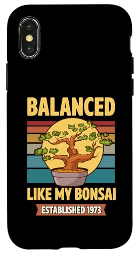 Balanced Like My Bonsai gegründet 1973 Geburtsjahr Bonsai Hülle für iPhone X/XS von Retro Birthday Party Supplies for Bonsai Gardeners