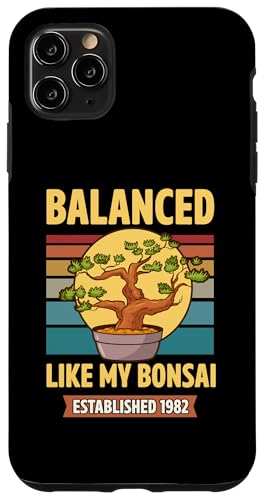 Balanced Like My Bonsai gegründet 1982 Geburtsjahr Bonsai Hülle für iPhone 11 Pro Max von Retro Birthday Party Supplies for Bonsai Gardeners