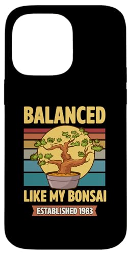 Balanced Like My Bonsai gegründet 1983 Geburtsjahr Bonsai Hülle für iPhone 14 Pro Max von Retro Birthday Party Supplies for Bonsai Gardeners