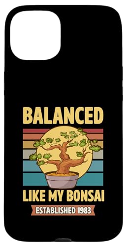 Balanced Like My Bonsai gegründet 1983 Geburtsjahr Bonsai Hülle für iPhone 15 Plus von Retro Birthday Party Supplies for Bonsai Gardeners