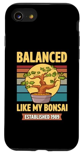 Balanced Like My Bonsai gegründet 1989 Geburtsjahr Bonsai Hülle für iPhone SE (2020) / 7 / 8 von Retro Birthday Party Supplies for Bonsai Gardeners