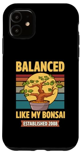 Balanced Like My Bonsai gegründet 2008 Geburtsjahr Bonsai Hülle für iPhone 11 von Retro Birthday Party Supplies for Bonsai Gardeners