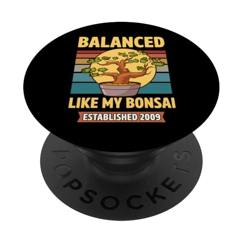 Balanced Like My Bonsai gegründet 2009 Geburtsjahr Bonsai PopSockets Klebender PopGrip Balanced Like My Bonsai gegründet 2009 Geburtsjahr Bonsai PopSockets Klebender PopGrip von Retro Birthday Party Supplies for Bonsai Gardeners