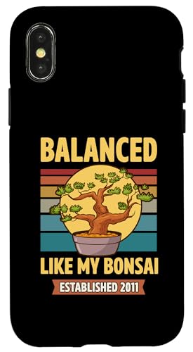 Balanced Like My Bonsai gegründet 2011 Geburtsjahr Bonsai Hülle für iPhone X/XS von Retro Birthday Party Supplies for Bonsai Gardeners