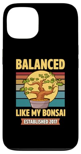Balanced Like My Bonsai gegründet 2017 Geburtsjahr Bonsai Hülle für iPhone 13 von Retro Birthday Party Supplies for Bonsai Gardeners
