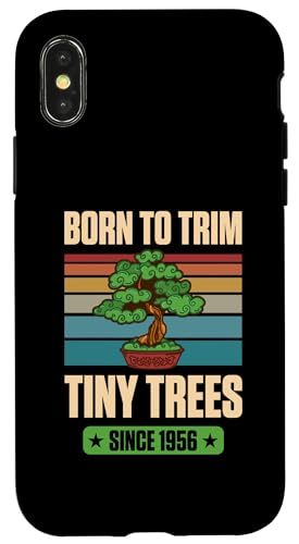 Seit 1956 geboren, um winzige Bäume zum Geburtstag mit Bonsai-Thema zu trimmen Hülle für iPhone X/XS von Retro Birthday Party Supplies for Bonsai Gardeners