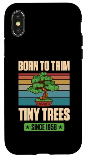 Seit 1958 geboren, um winzige Bäume zum Geburtstag mit Bonsai-Thema zu trimmen Hülle für iPhone X/XS Seit 1958 geboren, um winzige Bäume zum Geburtstag mit Bonsai-Thema zu trimmen Hülle für iPhone X/XS von Retro Birthday Party Supplies for Bonsai Gardeners