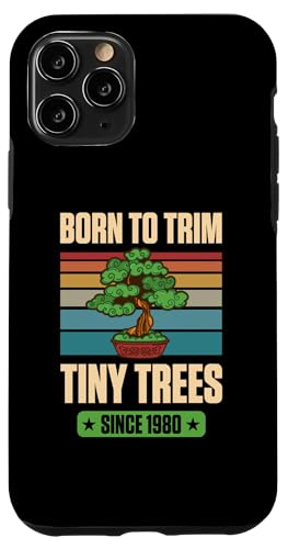 Seit 1980 geboren, um winzige Bäume zum Geburtstag mit Bonsai-Thema zu trimmen Hülle für iPhone 11 Pro von Retro Birthday Party Supplies for Bonsai Gardeners