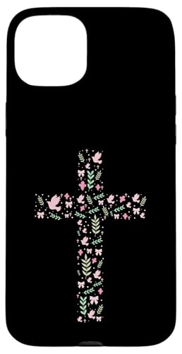 Blumenkreuz – Vintage Christian Religiöser Christus Hülle für iPhone 15 Plus von Retro Christian Apparel Gifts