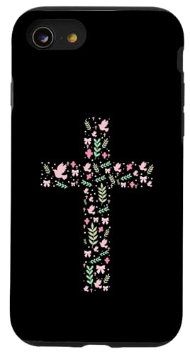 Blumenkreuz – Vintage Christian Religiöser Christus Hülle für iPhone SE (2020) / 7 / 8 von Retro Christian Apparel Gifts