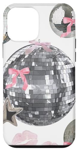 Hülle für iPhone 12 mini Retro Discokugel rosa Schleife ästhetisch 70er 80er Jahre von Retro Disco Ball