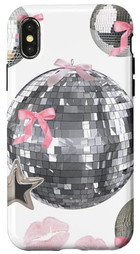 Hülle für iPhone X/XS Retro Discokugel rosa Schleife ästhetisch 70er 80er Jahre Hülle für iPhone X/XS Retro Discokugel rosa Schleife ästhetisch 70er 80er Jahre von Retro Disco Ball