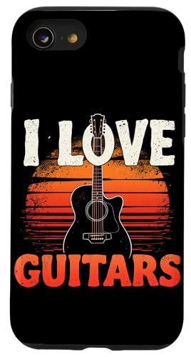I LOVE GUITARS Retro-Gitarre Hülle für iPhone SE (2020) / 7 / 8 von Retro-Gitarren-Design