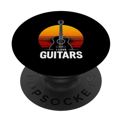 I LOVE GUITARS Retro-Gitarre PopSockets Klebender PopGrip I LOVE GUITARS Retro-Gitarre PopSockets Klebender PopGrip von Retro-Gitarren-Design