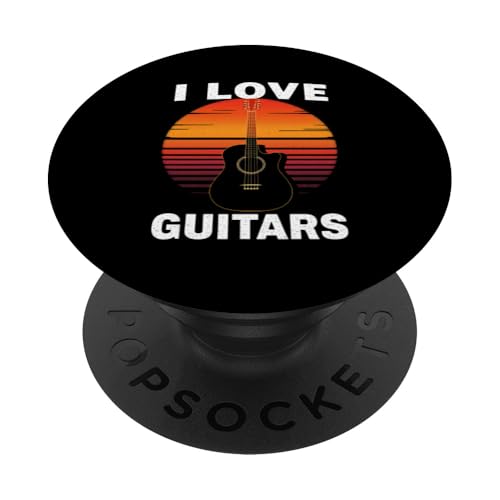 I LOVE GUITARS Retro-Gitarre PopSockets Klebender PopGrip I LOVE GUITARS Retro-Gitarre PopSockets Klebender PopGrip von Retro-Gitarren-Design