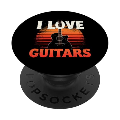I LOVE GUITARS Retro-Gitarre PopSockets Klebender PopGrip I LOVE GUITARS Retro-Gitarre PopSockets Klebender PopGrip von Retro-Gitarren-Design