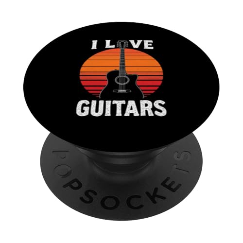 I LOVE GUITARS Retro-Gitarre PopSockets Klebender PopGrip I LOVE GUITARS Retro-Gitarre PopSockets Klebender PopGrip von Retro-Gitarren-Design