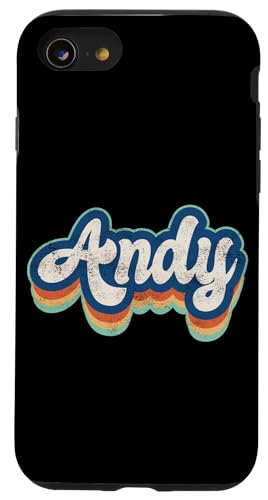 Andy Vorname Boy Vintage Style 70er 80er Jahre Personalisiert Hülle für iPhone SE (2020) / 7 / 8 von Retro Groovy Name Fathers Day outfit For Men