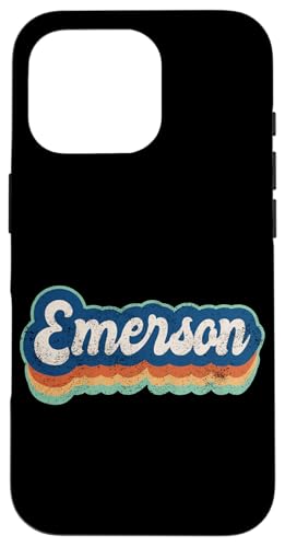 Emerson Vorname Boy Vintage Style 70er 80er Jahre Personalisiert Hülle für iPhone 16 Pro von Retro Groovy Name Fathers Day outfit For Men