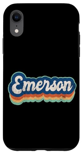 Emerson Vorname Boy Vintage Style 70er 80er Jahre Personalisiert Hülle für iPhone XR von Retro Groovy Name Fathers Day outfit For Men