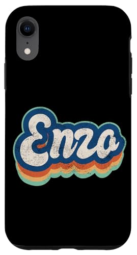 Enzo Vorname Junge Vintage Stil 70er 80er Jahre Personalisiert Hülle für iPhone XR von Retro Groovy Name Fathers Day outfit For Men