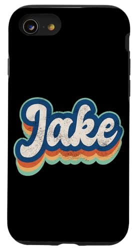 Jake Vorname Junge Vintage Stil 70er 80er Jahre Personalisiert Hülle für iPhone SE (2020) / 7 / 8 von Retro Groovy Name Fathers Day outfit For Men