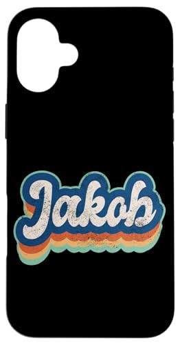Jakob Vorname Boy Vintage Style 70er 80er personalisiert Hülle für iPhone 16 Plus Jakob Vorname Boy Vintage Style 70er 80er personalisiert Hülle für iPhone 16 Plus von Retro Groovy Name Fathers Day outfit For Men