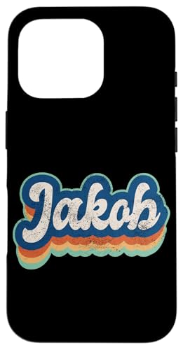 Jakob Vorname Boy Vintage Style 70er 80er personalisiert Hülle für iPhone 16 Pro Jakob Vorname Boy Vintage Style 70er 80er personalisiert Hülle für iPhone 16 Pro von Retro Groovy Name Fathers Day outfit For Men