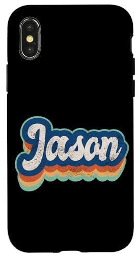 Jason Vorname Boy Vintage Style 70er 80er Jahre Personalisiert Hülle für iPhone X/XS Jason Vorname Boy Vintage Style 70er 80er Jahre Personalisiert Hülle für iPhone X/XS von Retro Groovy Name Fathers Day outfit For Men