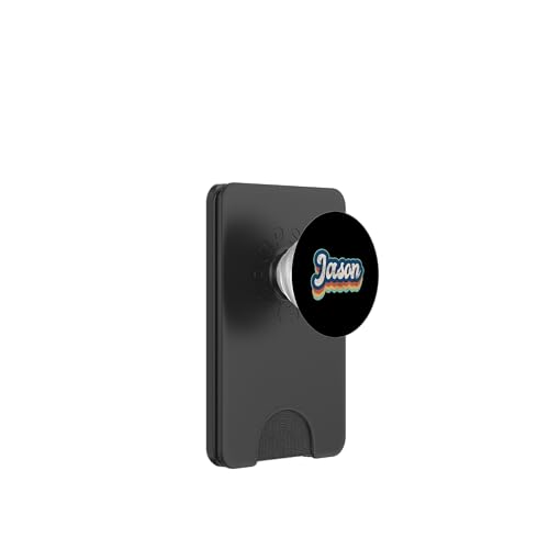Jason Vorname Boy Vintage Style 70er 80er Jahre Personalisiert PopSockets PopWallet für MagSafe Jason Vorname Boy Vintage Style 70er 80er Jahre Personalisiert PopSockets PopWallet für MagSafe von Retro Groovy Name Fathers Day outfit For Men