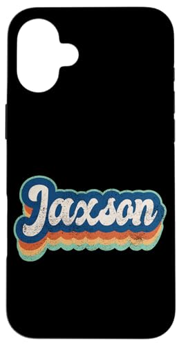 Jaxson Vorname Boy Vintage Style 70er 80er Jahre Personalisiert Hülle für iPhone 16 Plus Jaxson Vorname Boy Vintage Style 70er 80er Jahre Personalisiert Hülle für iPhone 16 Plus von Retro Groovy Name Fathers Day outfit For Men