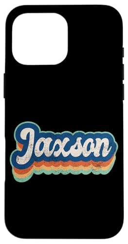 Jaxson Vorname Boy Vintage Style 70er 80er Jahre Personalisiert Hülle für iPhone 16 Pro Max Jaxson Vorname Boy Vintage Style 70er 80er Jahre Personalisiert Hülle für iPhone 16 Pro Max von Retro Groovy Name Fathers Day outfit For Men