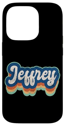 Jeffrey Vorname Junge Vintage Stil 70er 80er Jahre Personalisiert Hülle für iPhone 14 Pro von Retro Groovy Name Fathers Day outfit For Men