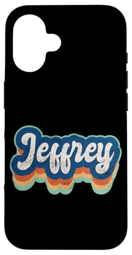 Jeffrey Vorname Junge Vintage Stil 70er 80er Jahre Personalisiert Hülle für iPhone 16 Jeffrey Vorname Junge Vintage Stil 70er 80er Jahre Personalisiert Hülle für iPhone 16 von Retro Groovy Name Fathers Day outfit For Men