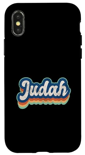 Judah Vorname Junge Vintage Stil 70er 80er Jahre Personalisiert Hülle für iPhone X/XS Judah Vorname Junge Vintage Stil 70er 80er Jahre Personalisiert Hülle für iPhone X/XS von Retro Groovy Name Fathers Day outfit For Men
