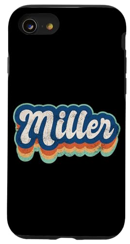 Miller Vorname Boy Vintage Style 70er 80er Jahre Personalisiert Hülle für iPhone SE (2020) / 7 / 8 von Retro Groovy Name Fathers Day outfit For Men