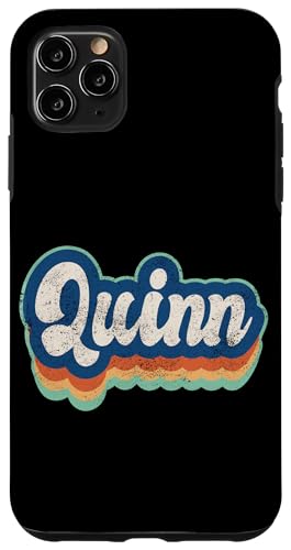 Quinn Vorname Junge Vintage Stil 70er 80er Jahre Personalisiert Hülle für iPhone 11 Pro Max von Retro Groovy Name Fathers Day outfit For Men