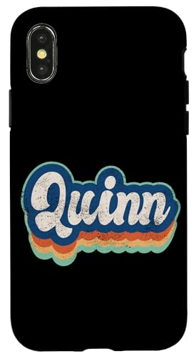 Quinn Vorname Junge Vintage Stil 70er 80er Jahre Personalisiert Hülle für iPhone X/XS Quinn Vorname Junge Vintage Stil 70er 80er Jahre Personalisiert Hülle für iPhone X/XS von Retro Groovy Name Fathers Day outfit For Men