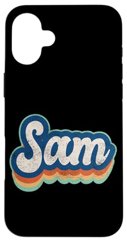 Sam Vorname Boy Vintage Style 70er 80er Jahre Personalisiert Hülle für iPhone 16 Plus Sam Vorname Boy Vintage Style 70er 80er Jahre Personalisiert Hülle für iPhone 16 Plus von Retro Groovy Name Fathers Day outfit For Men