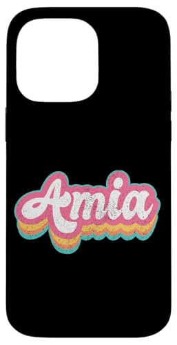 Amia Vorname Mädchen Vintage 70er 80er Jahre Personalisiert Hülle für iPhone 14 Pro Max von Retro Groovy Name Mothers Day outfit For Women