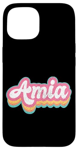 Amia Vorname Mädchen Vintage 70er 80er Jahre Personalisiert Hülle für iPhone 15 Amia Vorname Mädchen Vintage 70er 80er Jahre Personalisiert Hülle für iPhone 15 von Retro Groovy Name Mothers Day outfit For Women