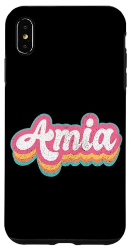 Amia Vorname Mädchen Vintage 70er 80er Jahre Personalisiert Hülle für iPhone XS Max Amia Vorname Mädchen Vintage 70er 80er Jahre Personalisiert Hülle für iPhone XS Max von Retro Groovy Name Mothers Day outfit For Women