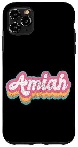Amiah Vorname Mädchen Vintage 70er 80er Jahre Personalisiert Hülle für iPhone 11 Pro Max von Retro Groovy Name Mothers Day outfit For Women