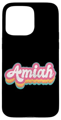 Amiah Vorname Mädchen Vintage 70er 80er Jahre Personalisiert Hülle für iPhone 15 Pro Max von Retro Groovy Name Mothers Day outfit For Women