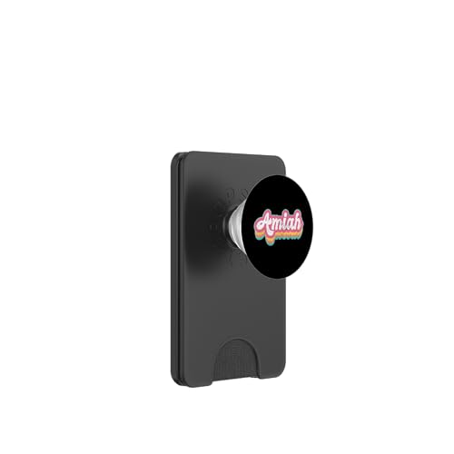 Amiah Vorname Mädchen Vintage 70er 80er Jahre Personalisiert PopSockets PopWallet für MagSafe von Retro Groovy Name Mothers Day outfit For Women